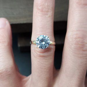 Size 6 Sterling Silver Bright Cubic Zirconia Ring